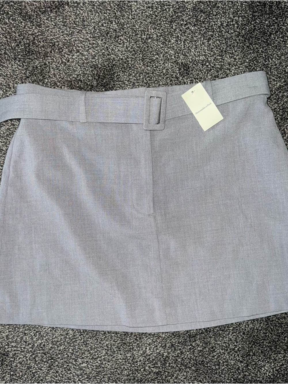 Abercrombie & Fitch Light Gray Mini Skirt with Fabric Belt